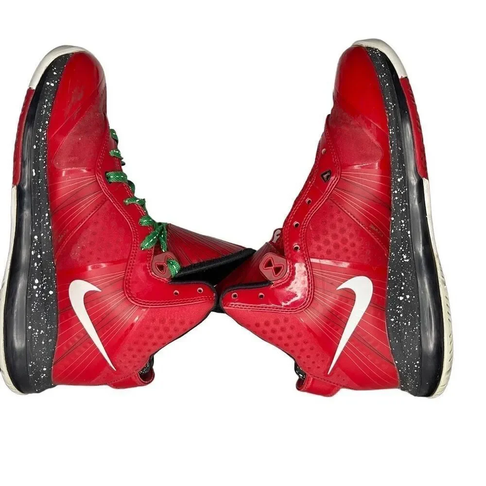 Nike LeBron 8 V2 Christmas 7Y 431888-600 Red Basketball Kids Sneakers Shoes
